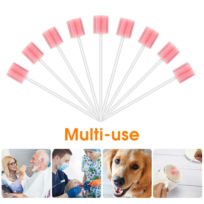 Melonsun 300 Pcs Oral Swabs Disposable - Longer Unflavored & Sterile Dental Sponge Swabsticks - Individually Wrapped, Medical Grade, Latex-Free for Oral Care & Mouth Cleaning (Pink 300) - Image 4
